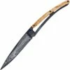 Deejo Knives Deejo 37g Dragonfly DEE1GB154, 3.75" Z40C13 Black Titanium Plain Blade, Olive Wood Handle