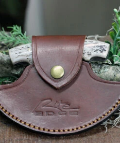 Damascus Blade Knife Ulu, DM-1111SG, 4.5" Damascus Steel Ulu Blade, Stag Bone Handle -Buck Knives Sales DM1111SG 21845.1618324641