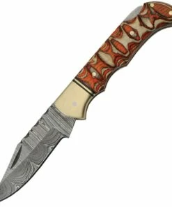 Damascus Blade Knife Damascus Blades Lockback - Twisted Wood (3" Damascus) DM-1285