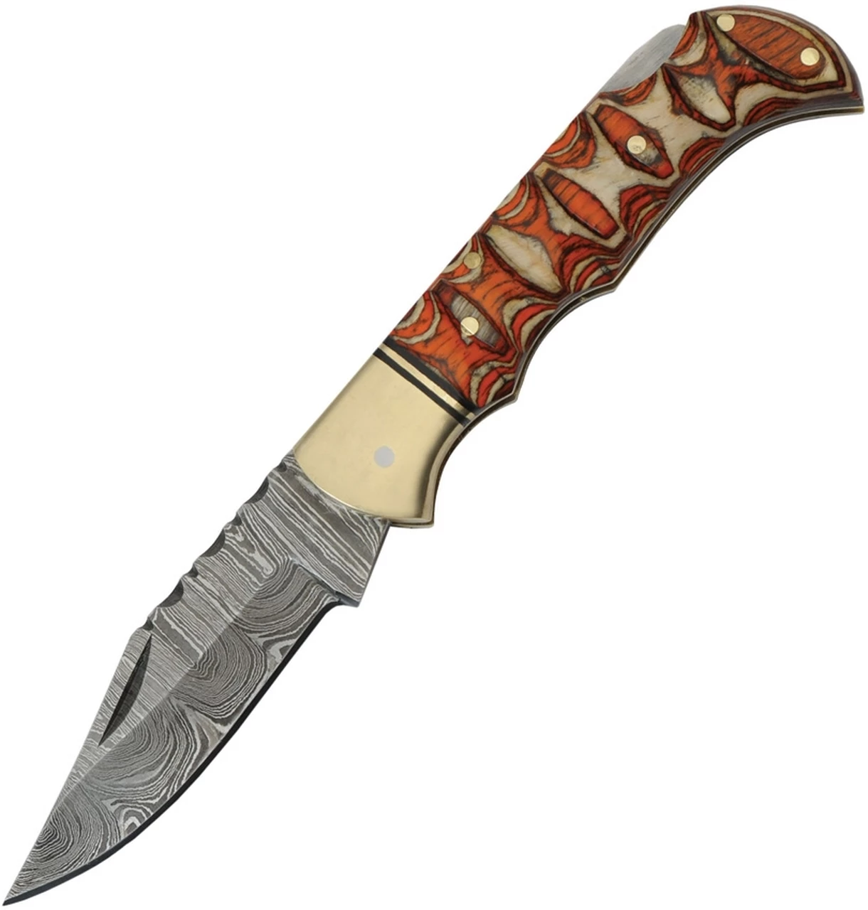 Damascus Blade Knife Damascus Blades Lockback - Twisted Wood (3" Damascus) DM-1285 1 Damascus Blade Knife Damascus Blades Lockback - Twisted Wood (3" Damascus) DM-1285