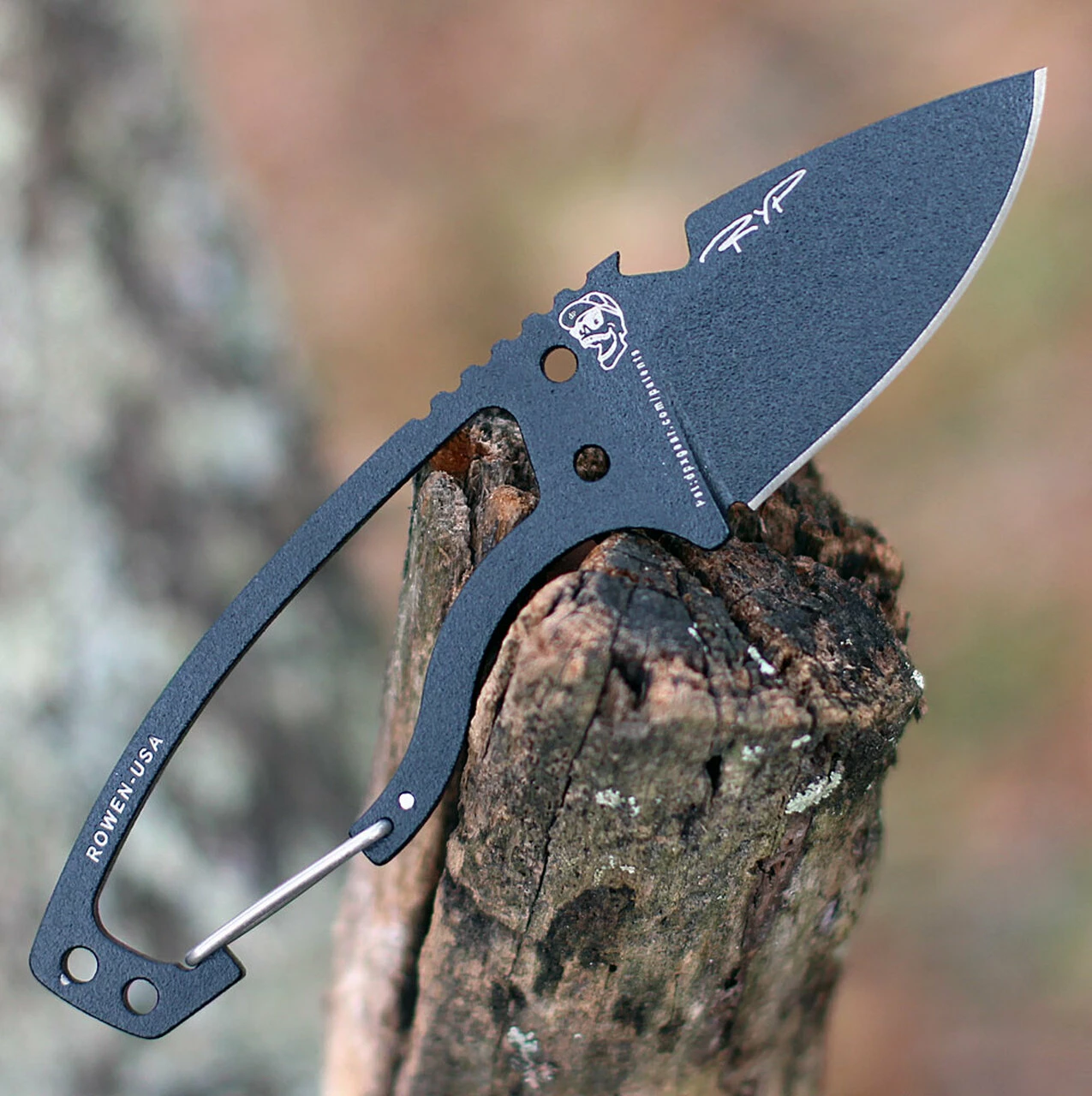 DPx Gear Heat Hiker 1095 DPHTX023, 2.4" 1095 Black Powder Coated Fixed Blade w/Aluminum Carabiner, Black Molded Sheath 2 DPx Gear Heat Hiker 1095 DPHTX023, 2.4" 1095 Black Powder Coated Fixed Blade w/Aluminum Carabiner, Black Molded Sheath - Image 2