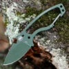 DPx Gear Heat Hiker 1095 DPHTX025, 2.4" 1095 OD Green Powder Coated Fixed Blade w/Aluminum Carabiner, Black Molded Sheath