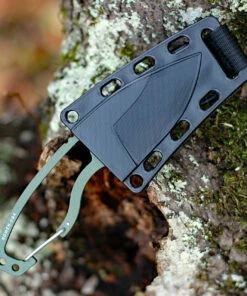 DPx Gear Heat Hiker 1095 DPHTX025, 2.4" 1095 OD Green Powder Coated Fixed Blade w/Aluminum Carabiner, Black Molded Sheath -Buck Knives Sales DPXHTX025.3 52221.1608756868