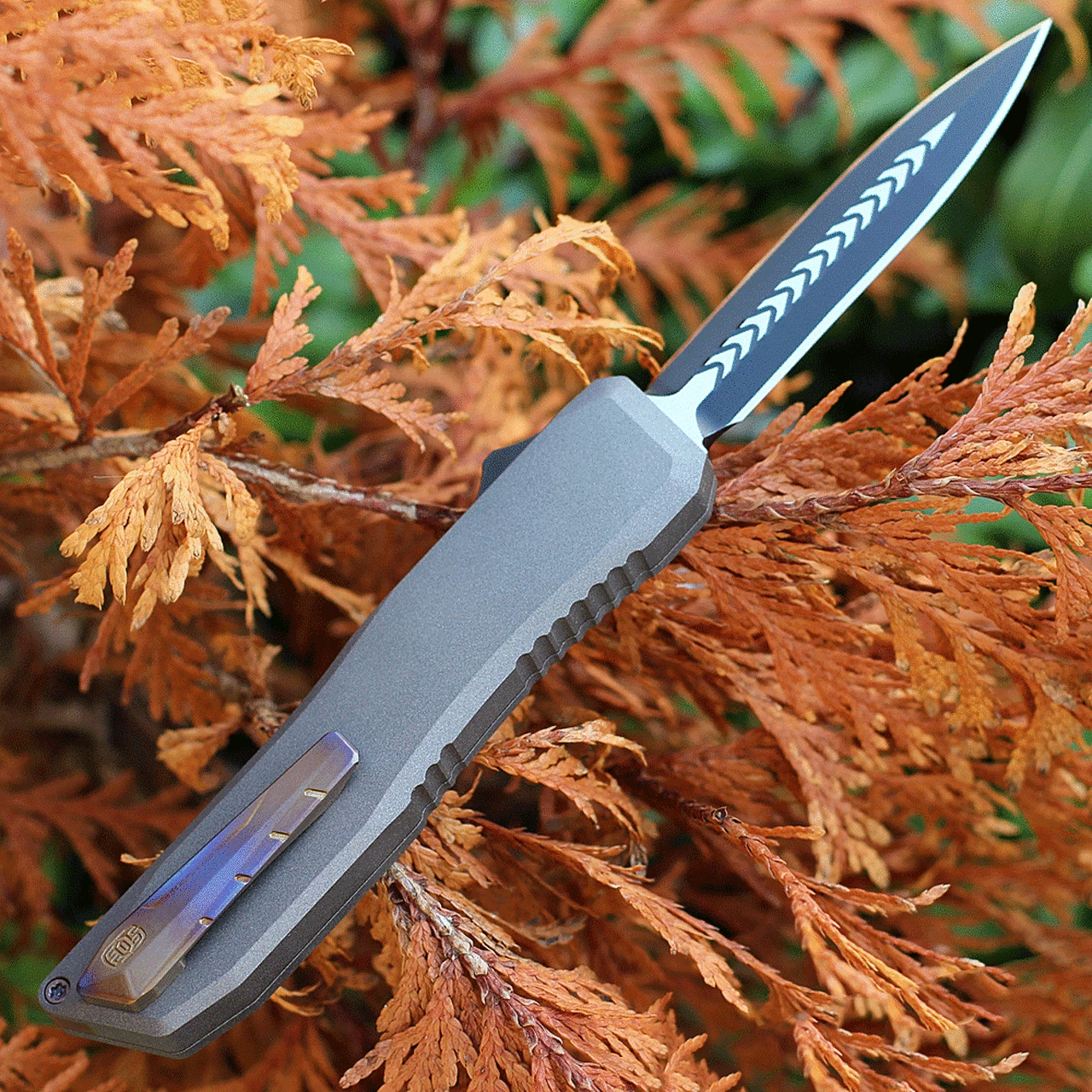 EOS - Elite Outfitting Solutions EOS Harpoon OTF Automatic - Tungsten Flame Alum. (3.75" Blk Dagger) HAR-07 2 EOS - Elite Outfitting Solutions EOS Harpoon OTF Automatic - Tungsten Flame Alum. (3.75" Blk Dagger) HAR-07 - Image 2