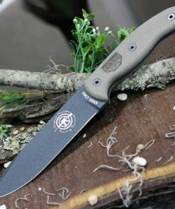 ESEE Knives Combat Tactical CM6-TG-M, Tactical Gray Plain Blade, Micarta Handle, Black Kydex Sheath and Clip Plate