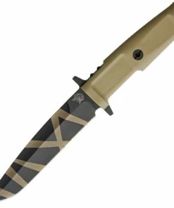 Extrema Ratio Col Moschin Fixed Blade EX0125DW, 6.3" N690 Desert Warfare Plain Blade, Tan Forprene Handle