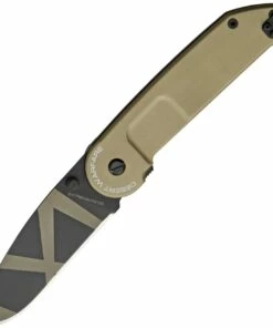 Extrema Ratio BF2 CD Desert Warfare Folding Knife EX135BF2, 3.5" N690 Black Plain Blade, Desert Warfare Aluminum Handle