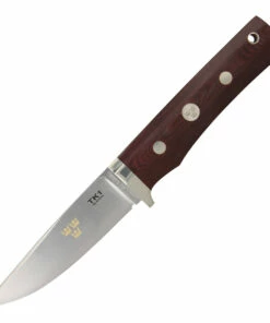 Fallkniven Tre Kronor I - Maroon Micarta (7.88" Satin) Leather Sheath TK1