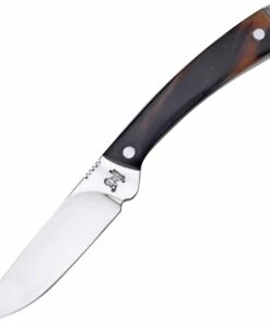 Hen & Rooster Fixed Blade, 3.25" Mirror Finish 440 SS Blade,Ox Horn Handle