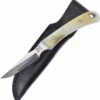 Hen & Rooster Fixed Blade, 3" Satin Stainless Blade, Ox Horn Handle
