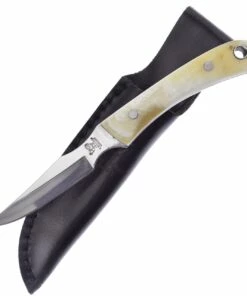 Hen & Rooster Fixed Blade, 3" Satin Stainless Blade, Ox Horn Handle