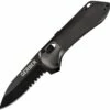 Gerber Highbrow Compact Pivot Lock A/O, 2.88" Black 7Cr17MoV Partially Serrated Blade, Aluminum Handle