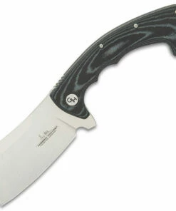 Gil Hibben Hibben Folding Cleaver GH5109, 3.88" 7Cr17 Stainless Steel Satin Cleaver Blade, Black Micarta Handle
