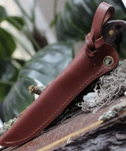 Grohmann Knives #3 Boat Knife R3S, 4" Satin Stainless Steel Fixed Blade, Rosewood Handle w/Brown Leather Sheath -Buck Knives Sales GR3.3 44683.1619031560