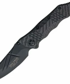 Guardian Tactical Deltrix Combat Knife 22111, 4.0" CPM-154 Black Drop Point Plain Blade, Black Carbon Fiber Handle