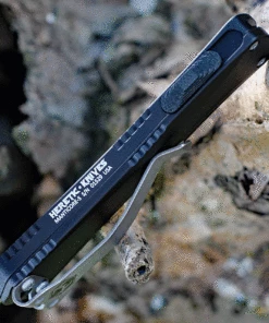 Heretic Knives Heretic Manticore S OTF Auto - Black Alum. (2.62" Elmax Bowie Battleworn) HO22B-5A -Buck Knives Sales H022B 5A.2 01807.1628880100