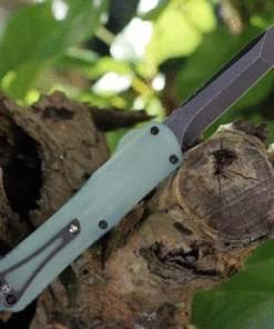 Heretic Knives Heretic Manticore E OTF Auto - Black Alum. and Jade G-10 (3.19" Elmax Black Tanto) H027-8A-JADE