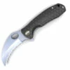 Honey Badger Knives Medium Claw Flipper HB1131 , 3.0" 8Cr13Mov Claw Serrated Blade, Black FRN Handle