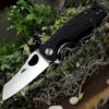 Honey Badger Knives Small D2 Wharncleaver Flipper HB1167, 2.75" D2 Wharncleaver Blade, Black FRN Handle