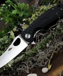 Honey Badger Knives Small D2 Wharncleaver Flipper HB1167, 2.75" D2 Wharncleaver Blade, Black FRN Handle