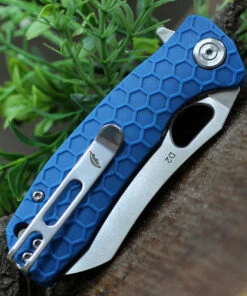 Honey Badger Knives Small D2 Wharncleaver Flipper HB1170, 2.75" D2 Wharncleaver Blade, Blue FRN Handle -Buck Knives Sales HB1170.1 18193.1616686138