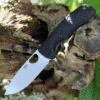Honey Badger Knives Limited Edition Large Flipper HB1286, 3.63" D2 Stonewashed Drop Point Plain Blade, Black FRN Handle