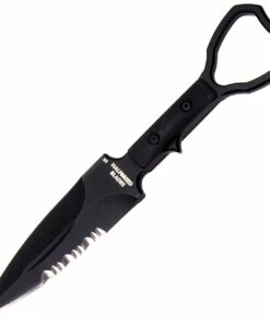 Halfbreed Blades Compact Clearance Knife CCK-01, 3.94" K110 D2 Teflon Coated Plain Blade, Black G-10 Handle