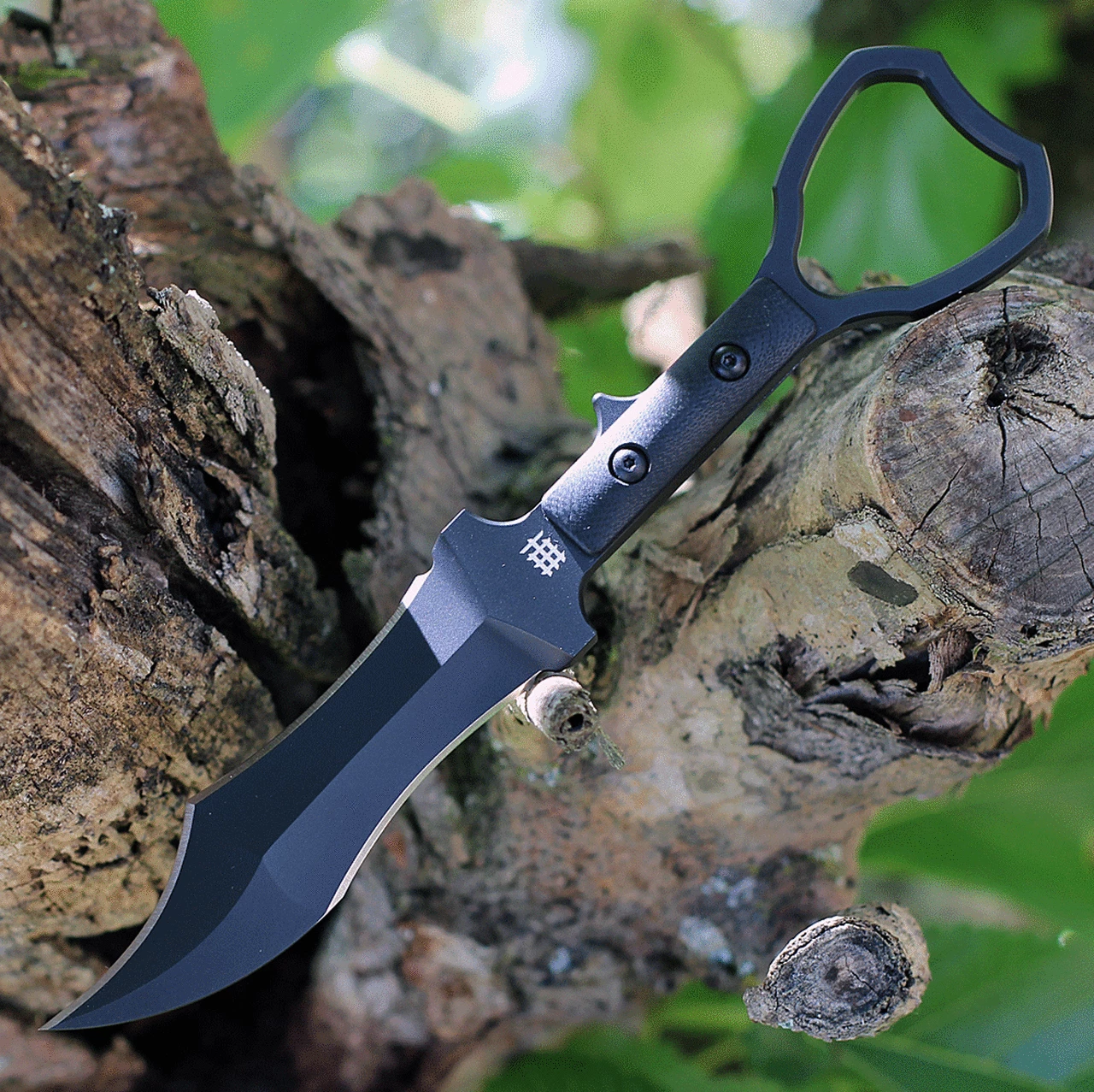 Halfbreed Blades Tuhon Raptor CCK-03, 3.94" Bohler K110 Black Teflon Blade, Black Contoured G-10 Handles 1 Halfbreed Blades Tuhon Raptor CCK-03, 3.94" Bohler K110 Black Teflon Blade, Black Contoured G-10 Handles