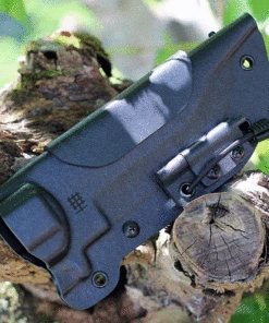 Halfbreed Blades Large Bush Knife LBK-01, 5.7" K110 D2 Teflon Coated Plain Fixed Blade, Black G-10 Handle with Molded Kydex Sheath -Buck Knives Sales HBBLBK01 sheath.1 53121.1623788842