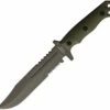 Halfbreed Blades Large Infantry LIK-01OD, 6.88" K110 Partially Serrated Blade, Ranger Green G-10 Handles