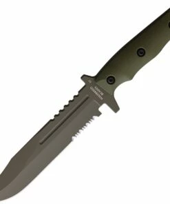 Halfbreed Blades Large Infantry LIK-01OD, 6.88" K110 Partially Serrated Blade, Ranger Green G-10 Handles
