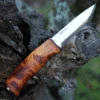 Helle Fjellkniven, Triple Laminated Stainless Steel, Curly Birch Handle