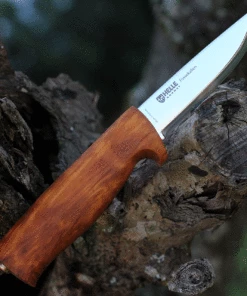 Helle Fossekallen, Triple Laminated Stainless Steel, Curly Birch Handle
