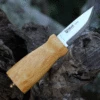 Helle Nying, 2.75 in. Triple Laminated Stainless Steel Blade, Curly Birch Handle