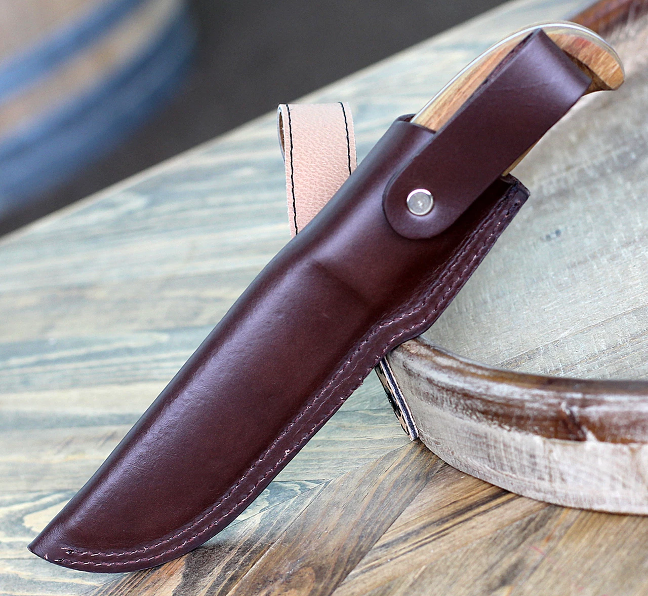 Helle Didi Galgalu 610, 5.2" Sandvik 12C27 SS Plain Blade, African Kiaat and Vaulcanfibre Handle 3 Helle Didi Galgalu 610, 5.2" Sandvik 12C27 SS Plain Blade, African Kiaat and Vaulcanfibre Handle - Image 3