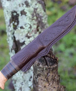 Helle Sigmund, 4.21 in Triple Laminated Stainless Steel Blade, Beech, Leather, Kebony Handle -Buck Knives Sales HE77.4 68497.1637165196