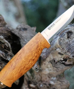 Helle Folkekniven, Sandvik 12C27 Stainless Steel, Curly Birch Handle