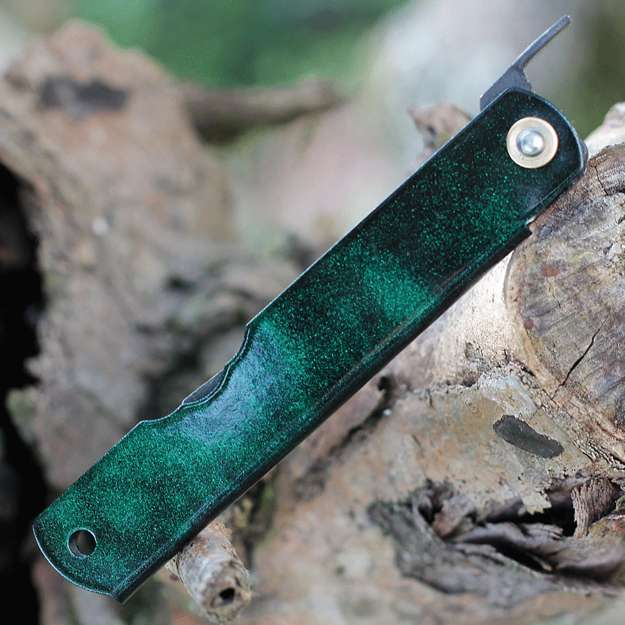 Higonokami Aogami 3.00" Satin Jade Stainless Folder HIGOCJB 3 Higonokami Aogami 3.00" Satin Jade Stainless Folder HIGOCJB - Image 3