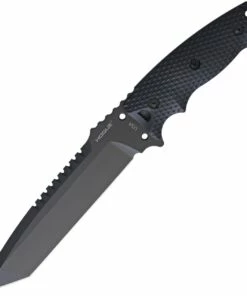 Hogue EX-F01 Fixed Blade HO35109, 7" A2 Black Tanto Plain Blade, Black G-10 Handles
