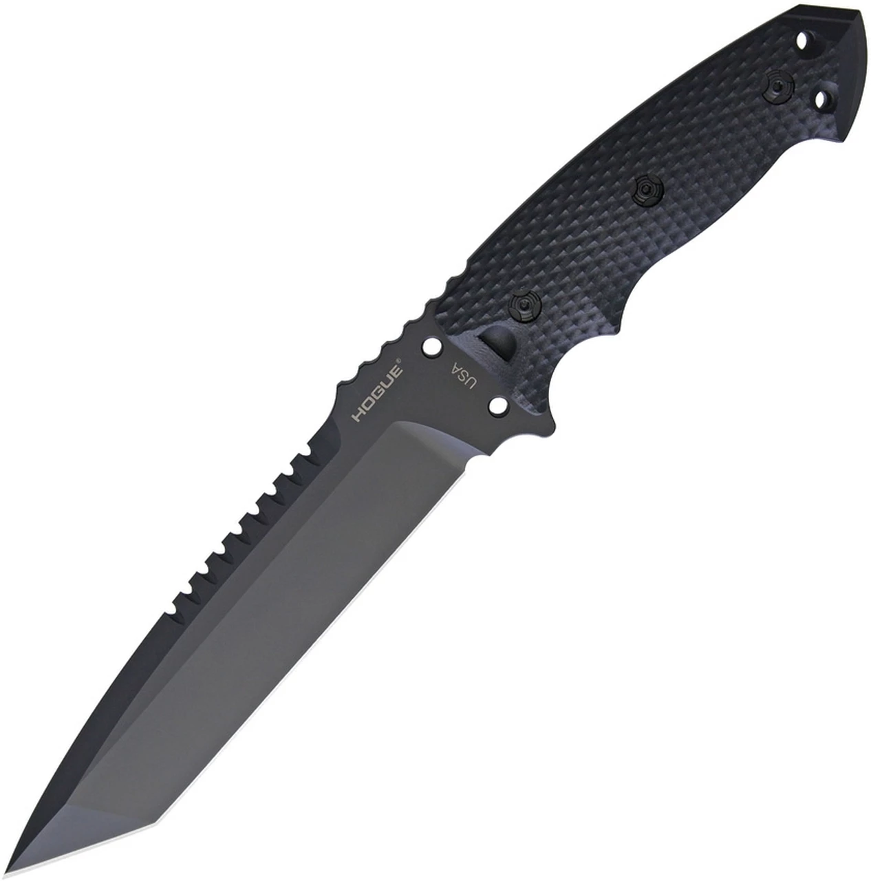 Hogue EX-F01 Fixed Blade HO35109, 7" A2 Black Tanto Plain Blade, Black G-10 Handles 1 Hogue EX-F01 Fixed Blade HO35109, 7" A2 Black Tanto Plain Blade, Black G-10 Handles