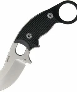 Hogue EX-F03 Fixed Blade HO35339, 2.25"154CM Stonewashed Clip Point Blade, Black G-10 Handles