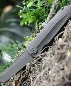 Jake Hoback Knives Jake Hoback Backslip Slip Joint HOB013, 3" AEB-L Steel Stonewash Plain Blade, Titanium Handle