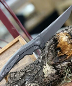 Jake Hoback Knives Jake Hoback Sliver Framelock HOB022, 3.25" CPM-20CV Gray Stonewash Plain Blade, Gray Anodized Titanium Handle -Buck Knives Sales HOB022 41567.1616505968