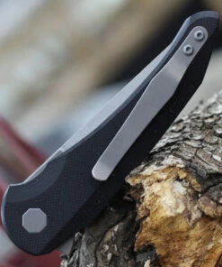 Jake Hoback Knives Jake Hoback Enoch HOB024, 3.125" CPM-20CV Gray Stonewash Plain Blade, Black G-10 Handle -Buck Knives Sales HOB24.2 50545.1616183293