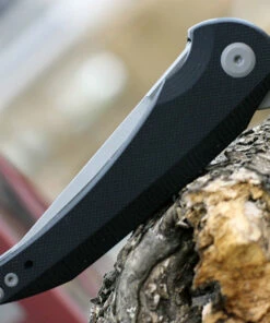 Jake Hoback Knives Jake Hoback Enoch HOB024, 3.125" CPM-20CV Gray Stonewash Plain Blade, Black G-10 Handle -Buck Knives Sales HOB24.3 32774.1616183293