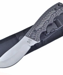 Hen & Rooster Skinner, HR-005, 4" Satin Stainless Steel Skinner , Black & Gray G-10 Sculpted Handle w/Black Nylon Sheath