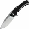 Kansept Knives K1008A1 Hellx, 3.60" CPM-S35VN Stonewashed Blade, Black Coated/Plain Titanium Handle