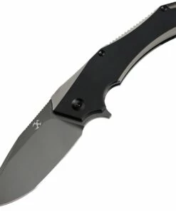 Kansept Knives K1008A2 Hellx, 3.60" CPM-S35VN Gray Anodized Blade, Black Coated/Plain Titanium Handle