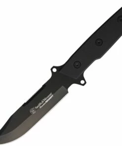 Smith and Wesson Smith & Wesson Homeland Security Tactical Fixed Blade, 6" Black sawback 7Cr17MoV Blade, Black G10 Handle w/ Black Nylon Belt Sheath