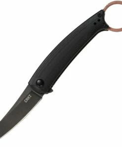 CRKT 7150 IBI, 2.71" D2 Stonewashed Plain Blade, Black G10 Handle